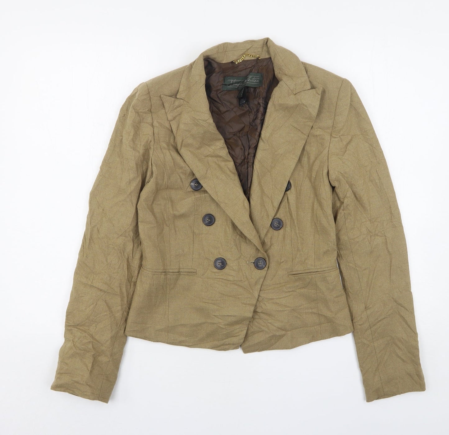 Mango Womens Beige  Wool Jacket Suit Jacket Size M