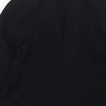 Preworn Womens Black  Polyester Jacket Suit Jacket Size 14