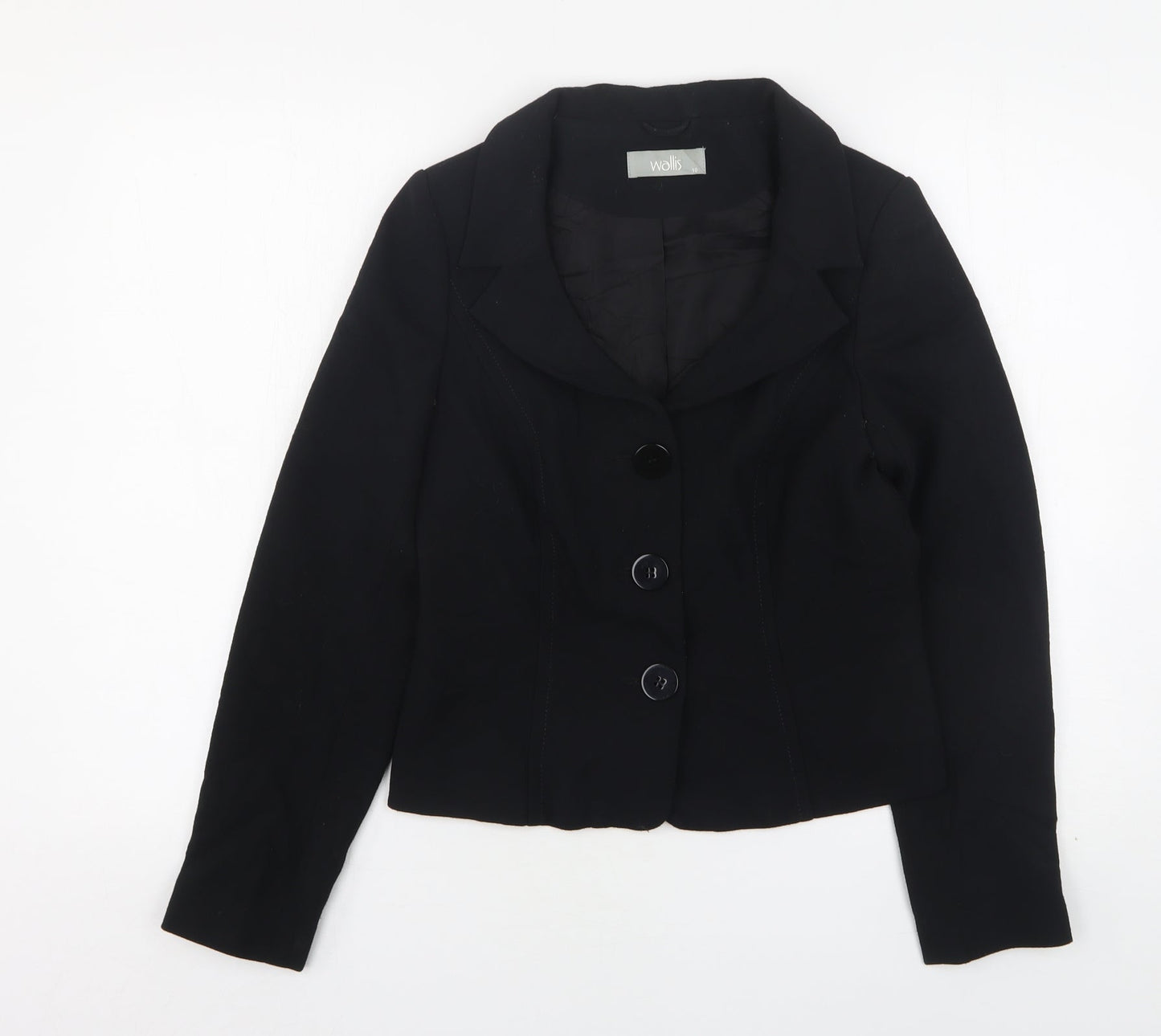 Wallis Womens Black   Jacket  Size 10  Button