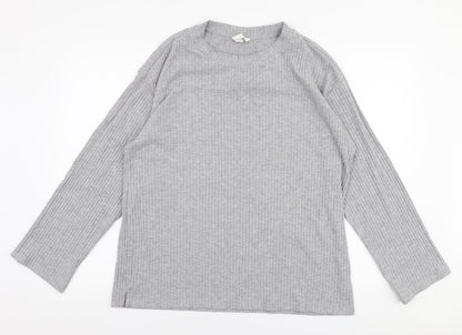 H&M Womens Grey Round Neck  Polyester Pullover Jumper Size L