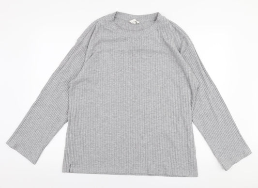 H&M Womens Grey Round Neck  Polyester Pullover Jumper Size L