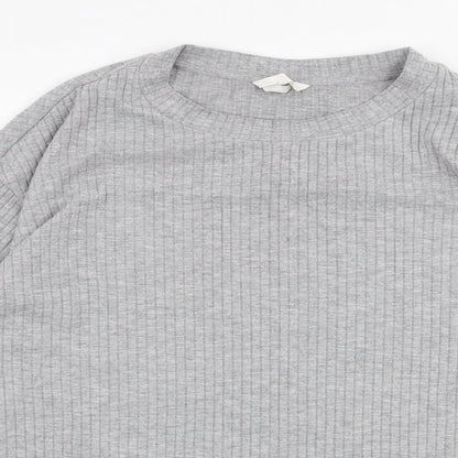H&M Womens Grey Round Neck  Polyester Pullover Jumper Size L