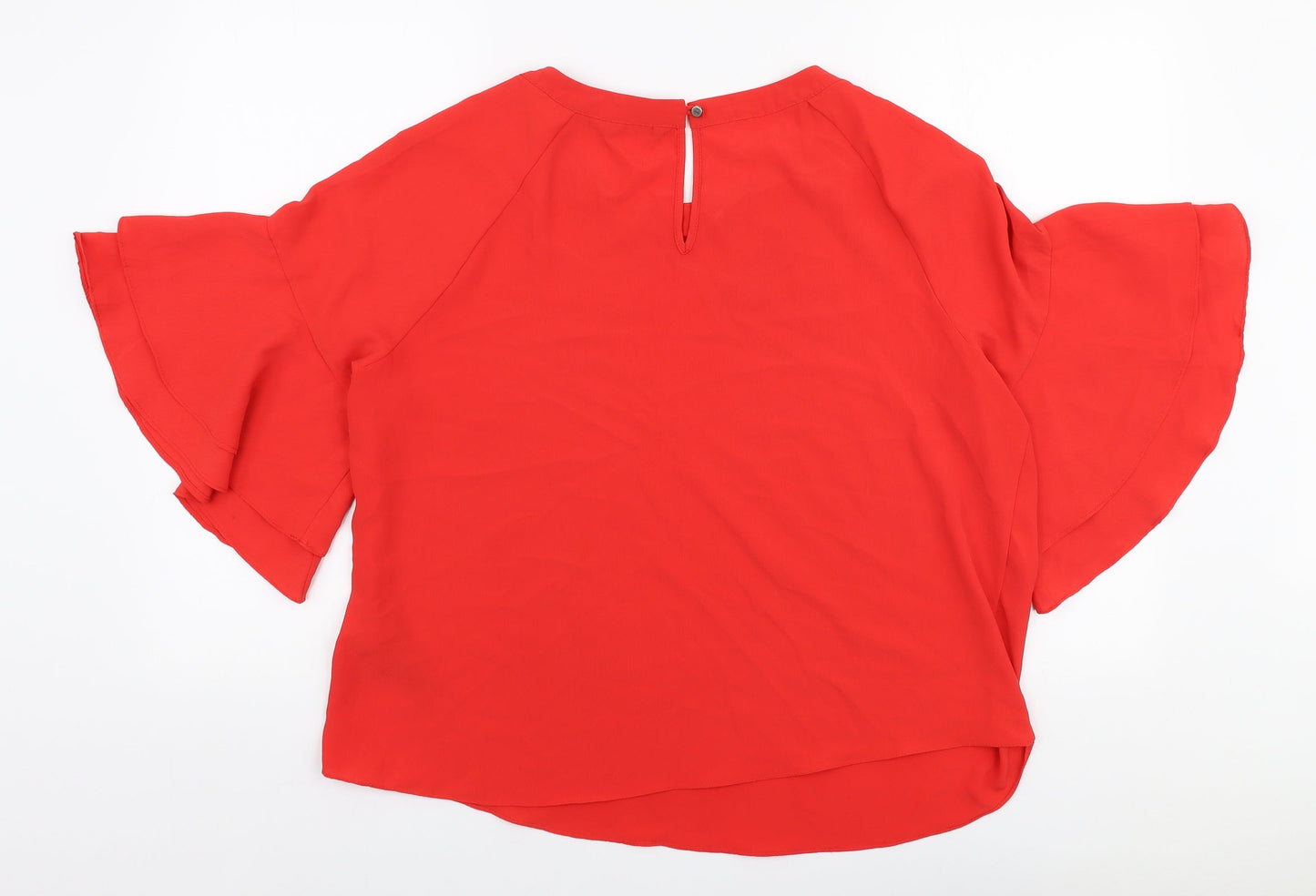 Principles Womens Red  Polyester Basic Blouse Size 16 Round Neck