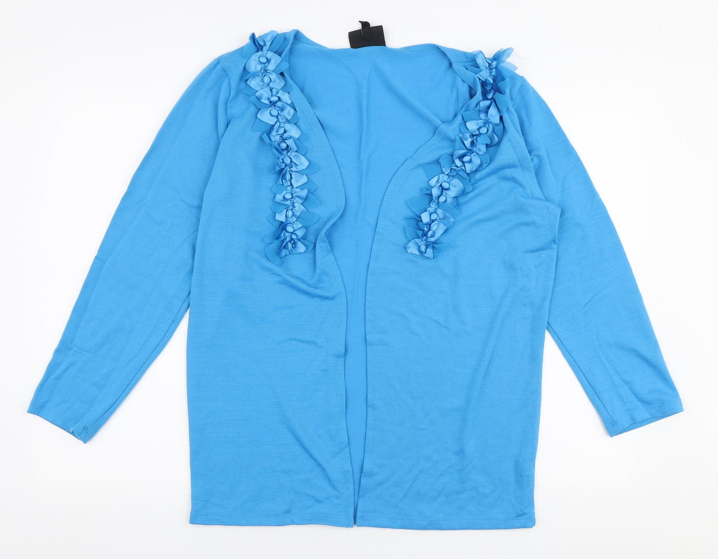 Studio Womens Blue V-Neck  Polyester Cardigan Jumper Size M