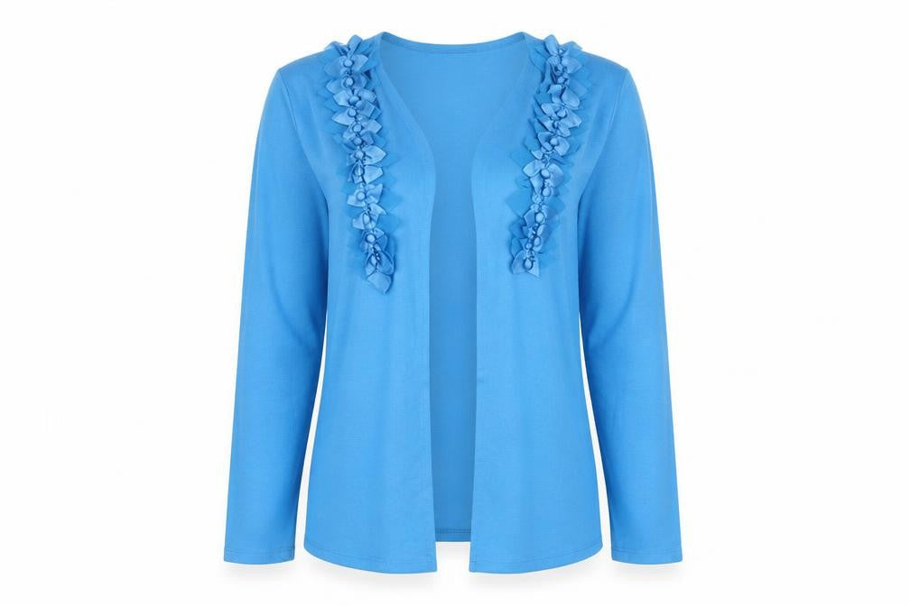 Studio Womens Blue V-Neck  Polyester Cardigan Jumper Size M