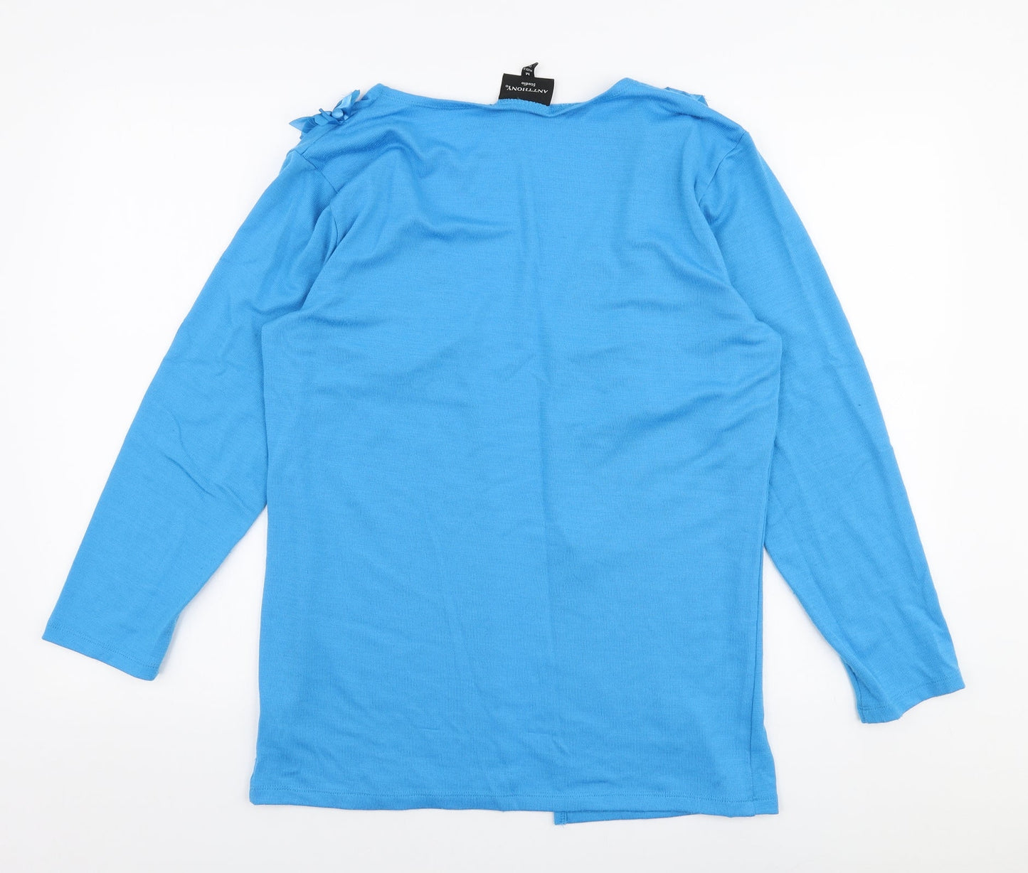 Studio Womens Blue V-Neck  Polyester Cardigan Jumper Size M