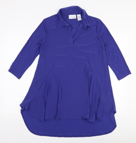 Renee Womens Purple  Polyester Shirt Dress  Size S  Collared Pullover