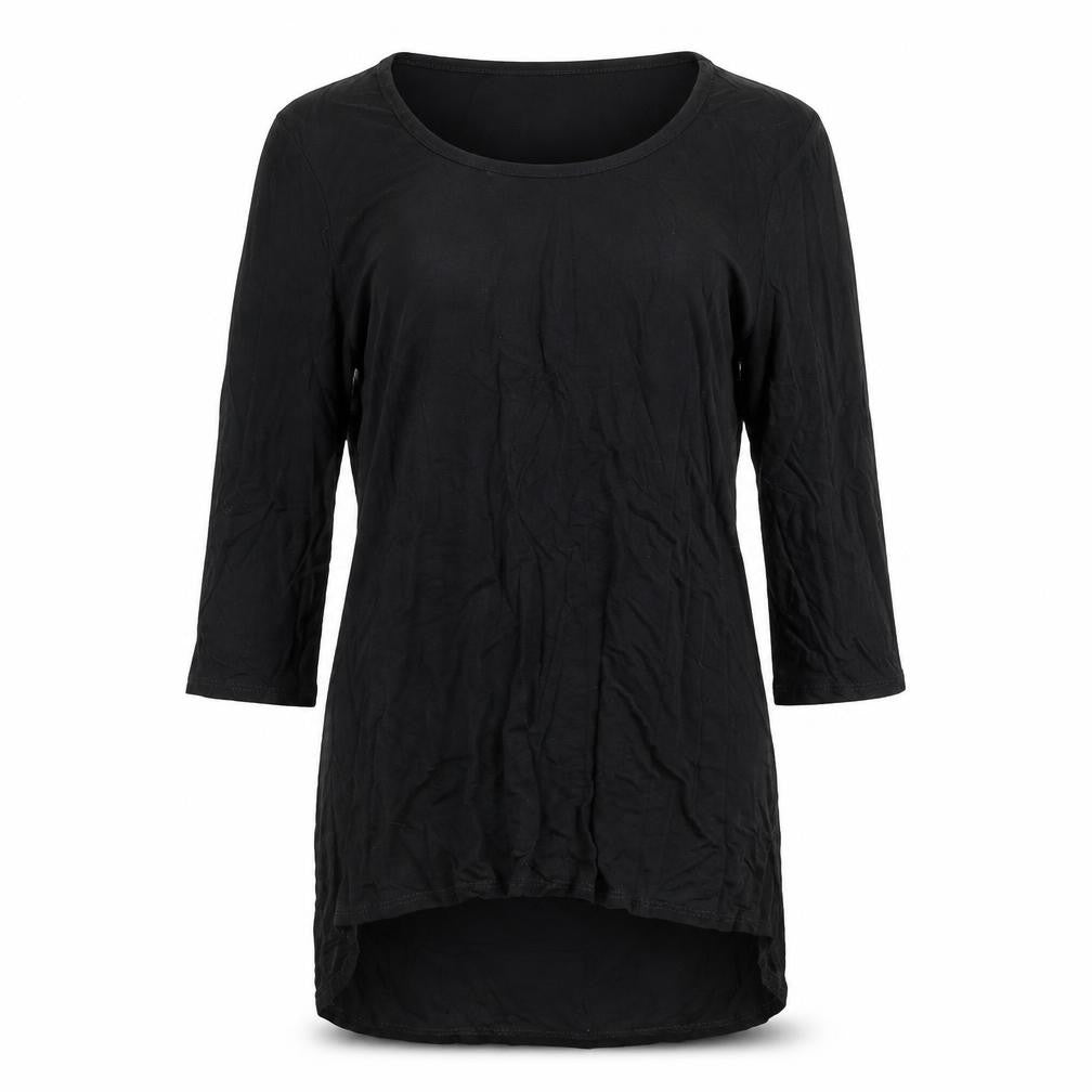 Anthony Studio Womens Black  Viscose Jersey Blouse Size S Round Neck