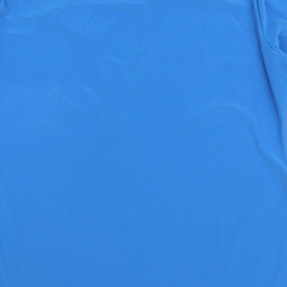 Attitudes by Renee Womens Blue  Polyester Basic Blouse Size S Round Neck