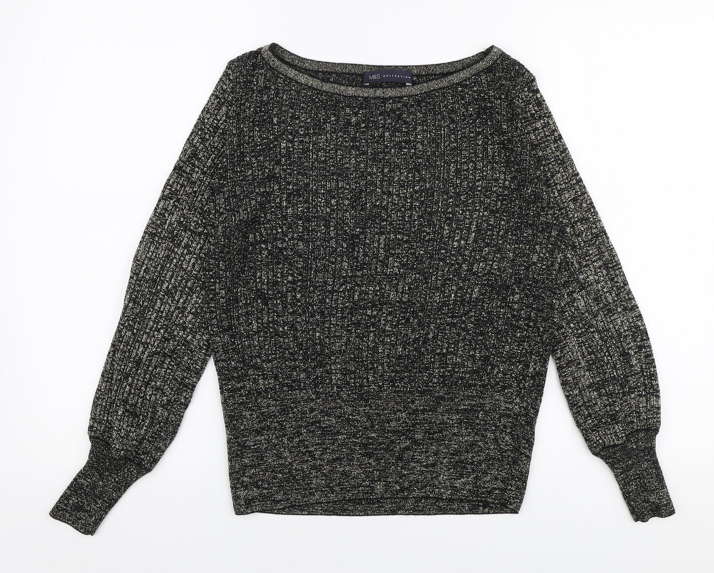 Marks and Spencer Womens Gold Round Neck  Viscose Pullover Jumper Size S