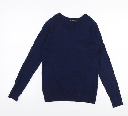 Dunnes Womens Blue Round Neck  Viscose Pullover Jumper Size S