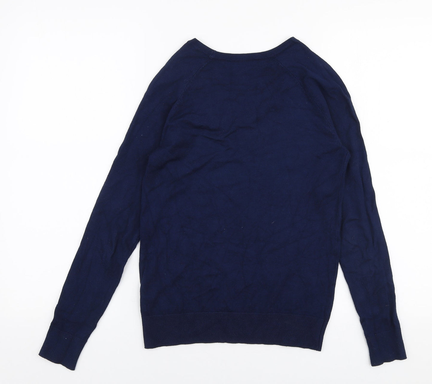 Dunnes Stores Womens Blue Round Neck  Viscose Pullover Jumper Size S