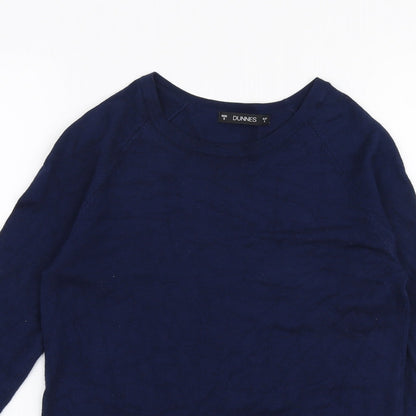 Dunnes Womens Blue Round Neck  Viscose Pullover Jumper Size S