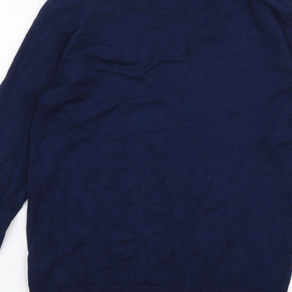 Dunnes Womens Blue Round Neck  Viscose Pullover Jumper Size S