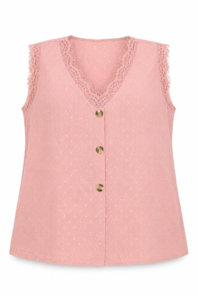 SheIn Womens Pink  Polyester Basic Blouse Size XL V-Neck