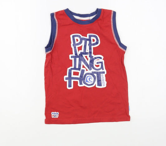 Piping Hot Boys Red  Camel Pullover Tank Size 6 Years Crew Neck Pullover