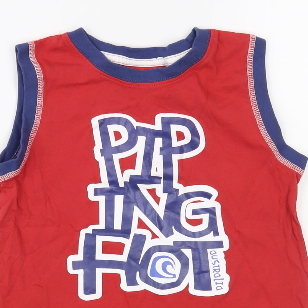 Piping Hot Boys Red  Camel Pullover Tank Size 6 Years Crew Neck Pullover