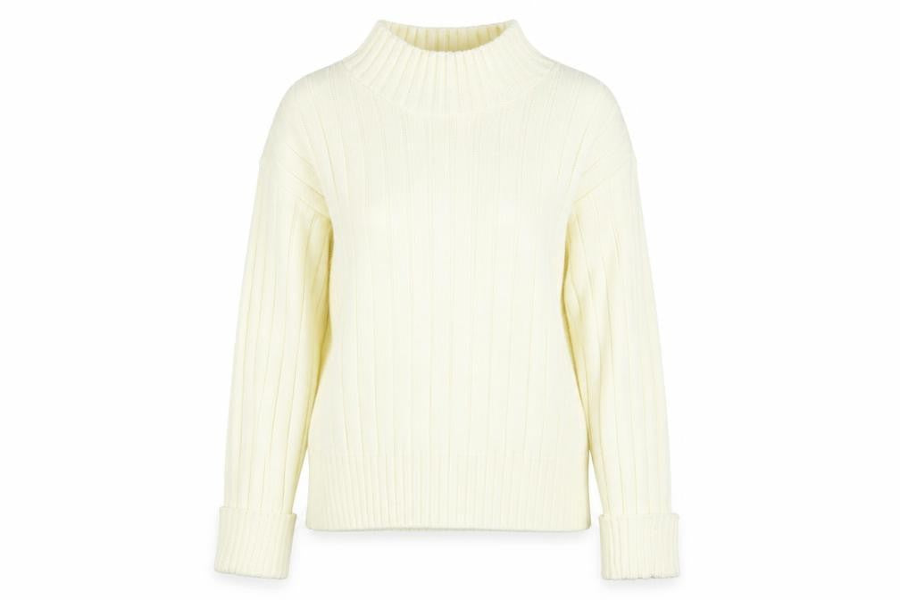 Chemistry Womens Ivory Mock Neck  Acrylic Pullover Jumper Size M