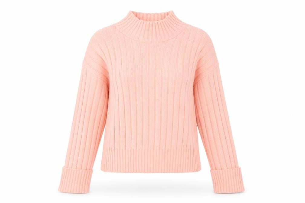 Chemistry Womens Pink Mock Neck  Acrylic Pullover Jumper Size M