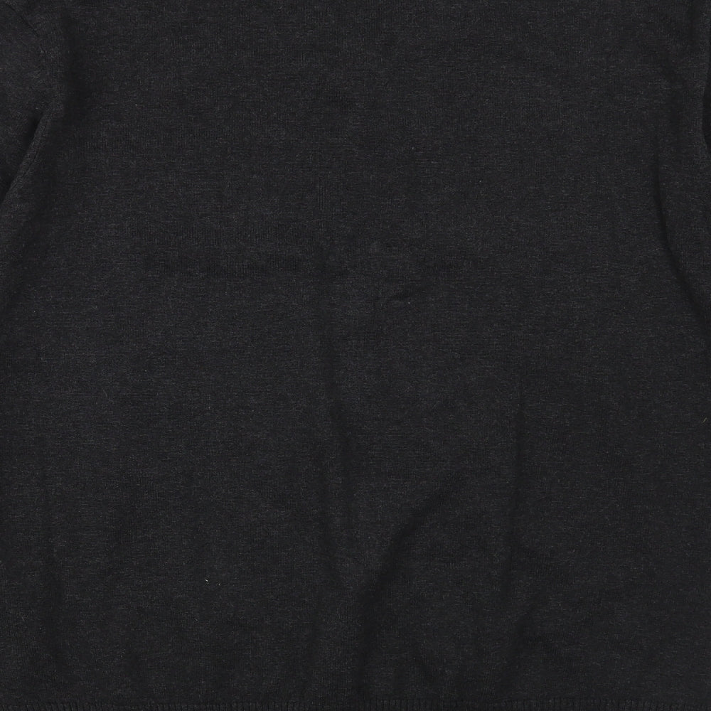Dissident  Mens Grey V-Neck Striped Cotton Pullover Jumper Size XL
