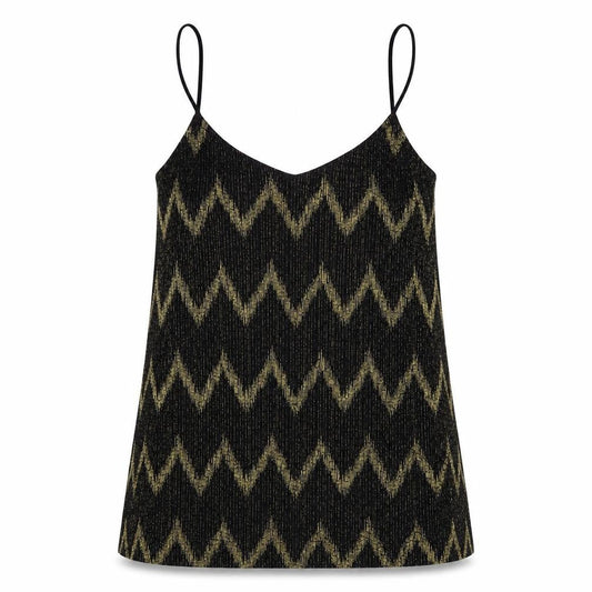 Only Womens Black Geometric Polyester Camisole Blouse Size XS V-Neck