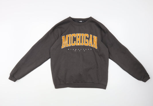 Missguided Womens Brown  Cotton Pullover Sweatshirt Size S  Pullover