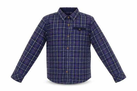 Dunnes Boys Blue Plaid Cotton Basic Button-Up Size 5 Years Collared Button