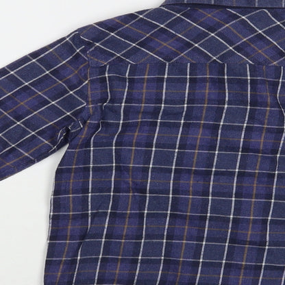 Dunnes Boys Blue Plaid Cotton Basic Button-Up Size 5 Years Collared Button