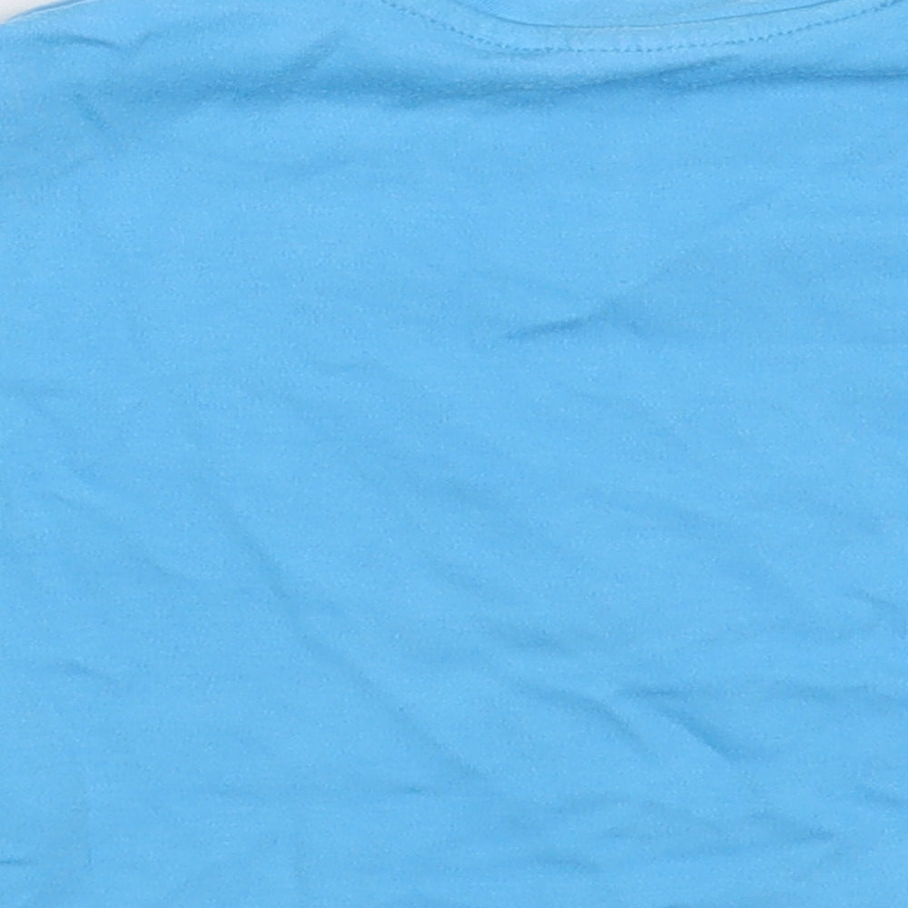 Hairy Baby Baby Blue  Cotton Basic T-Shirt Size 9-12 Months Crew Neck Snap