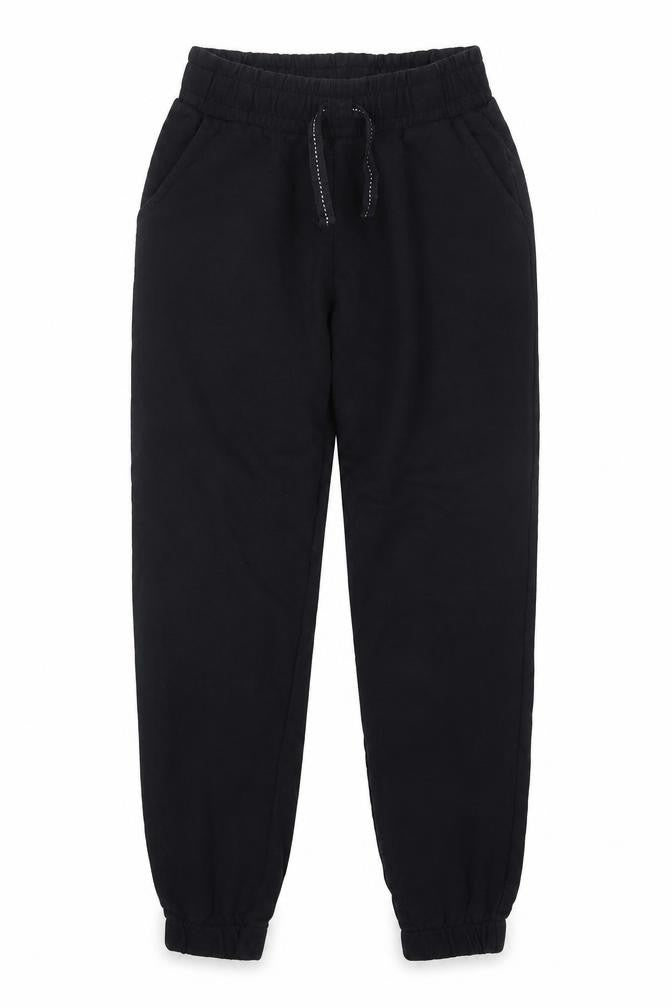 Dunnes Womens Black  Cotton Jogger Trousers Size 26 in L25 in Regular Tie