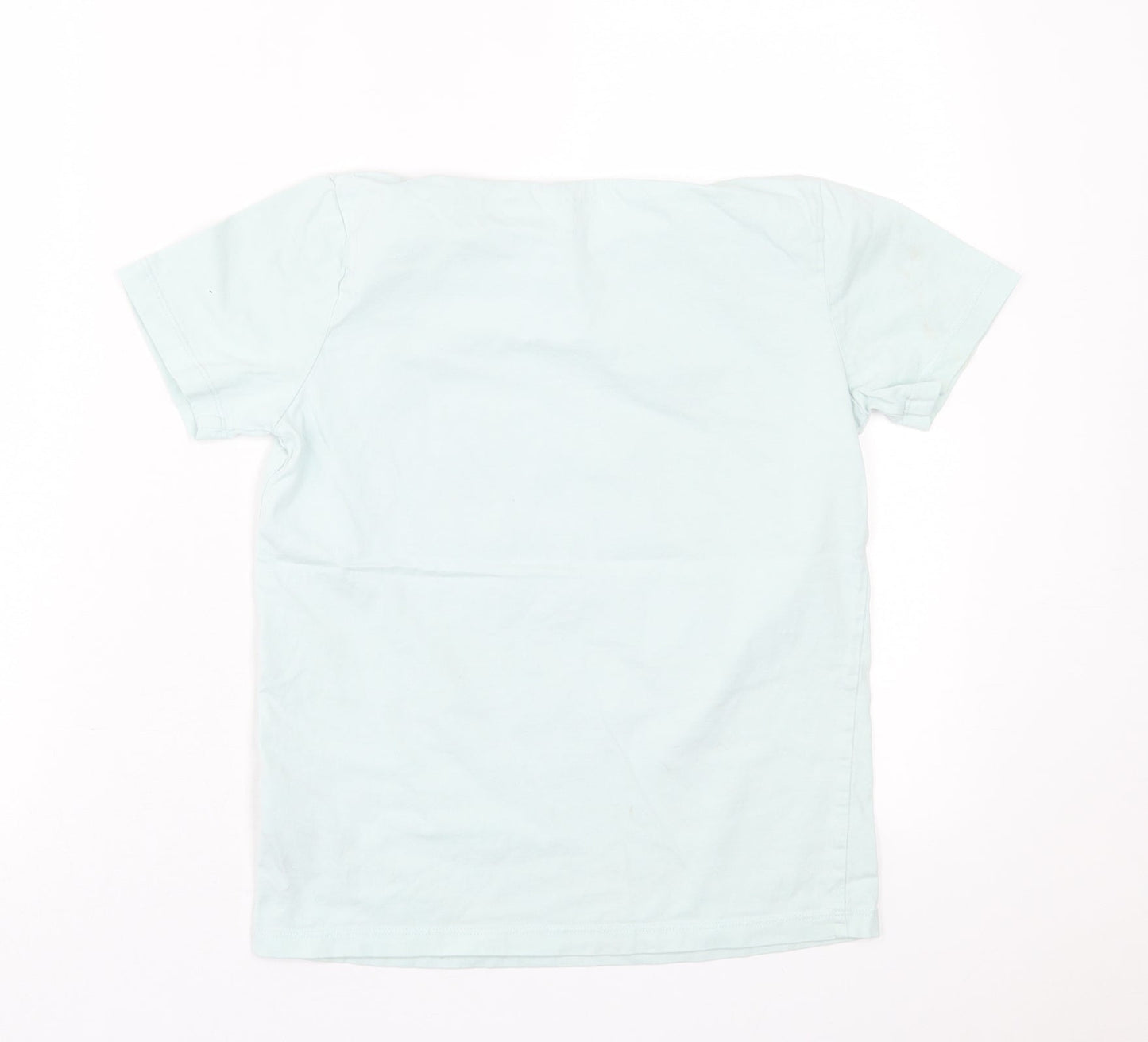 name it Boys Green  Cotton Basic T-Shirt Size 11-12 Years Crew Neck Pullover