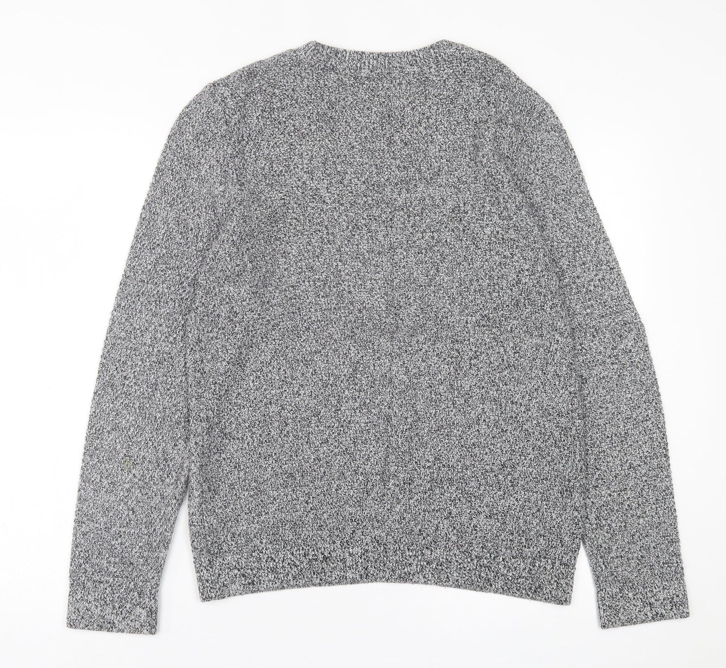 Topman Mens Grey Crew Neck  Acrylic Pullover Jumper Size S