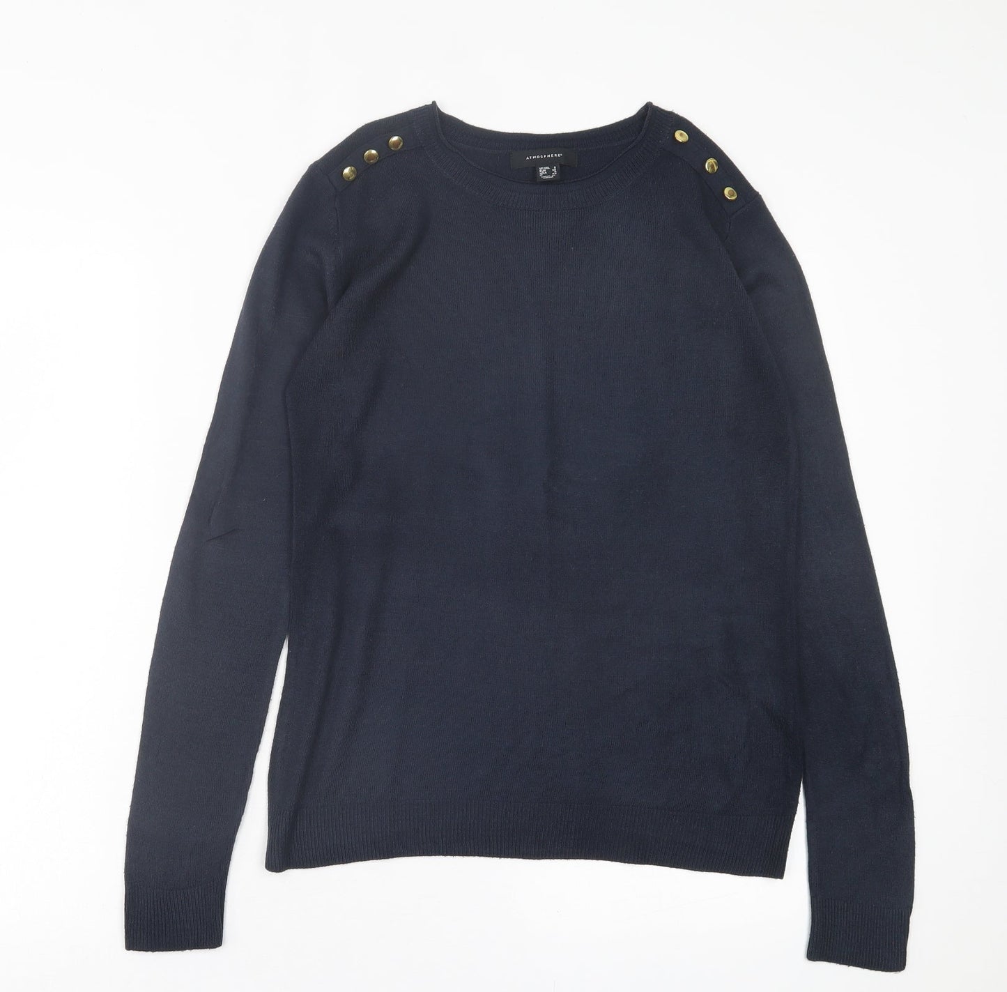 Atmosphere Womens Blue Crew Neck  Acrylic Pullover Jumper Size 8