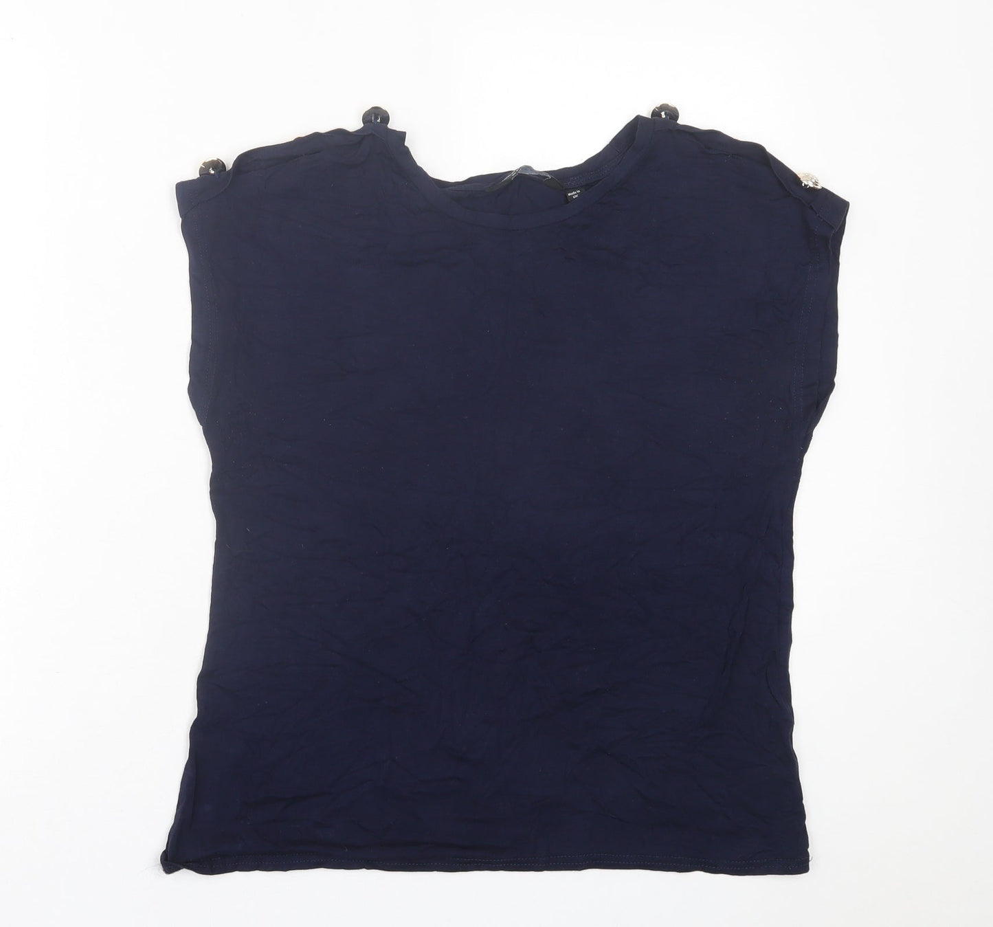 Dorothy Perkins Womens Blue  Viscose Basic T-Shirt Size M Crew Neck