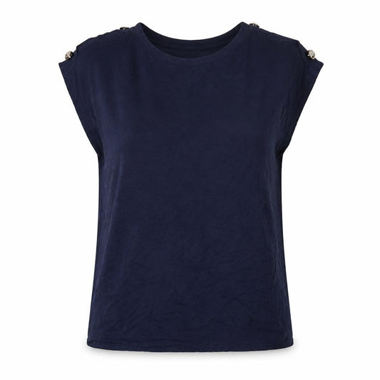 Dorothy Perkins Womens Blue  Viscose Basic T-Shirt Size M Crew Neck