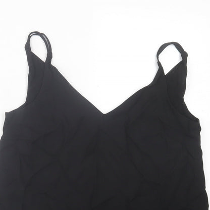 Papaya Womens Black  Polyester Basic Tank Size 8 V-Neck