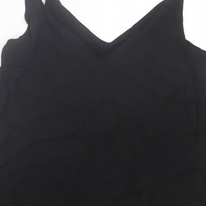 Papaya Womens Black  Polyester Basic Tank Size 8 V-Neck