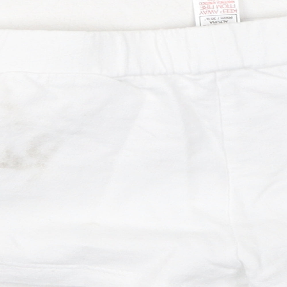 Dunnes Stores Girls White  Cotton Cropped Leggings Size 18-24 Months