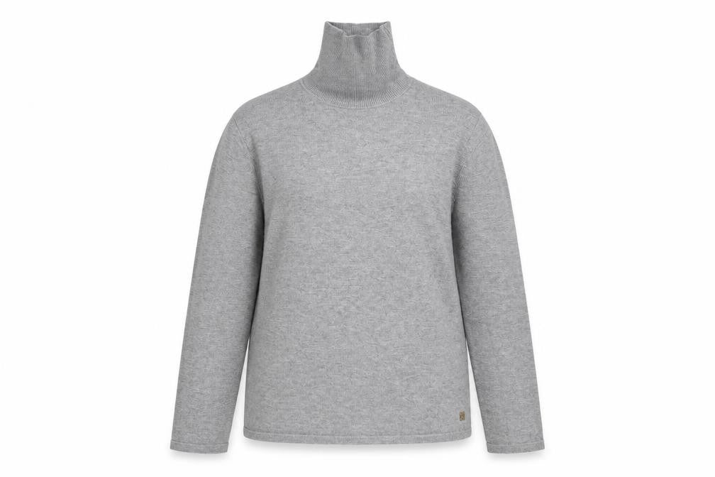 ix Womens Grey High Neck  Viscose Pullover Jumper Size M
