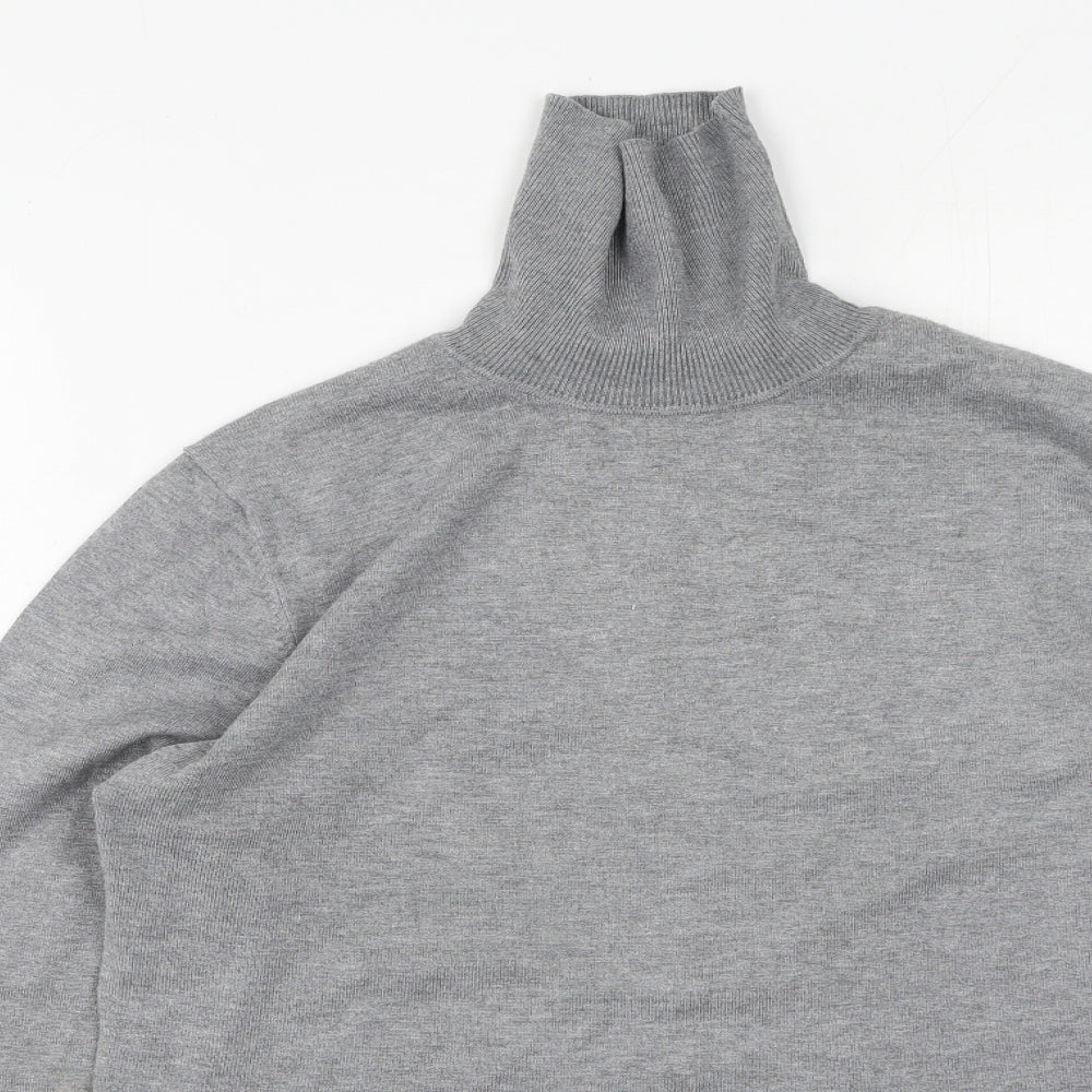 ix Womens Grey High Neck  Viscose Pullover Jumper Size M