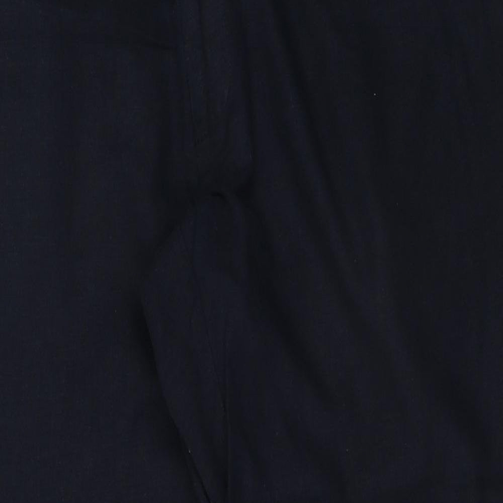Marks and Spencer Womens Blue  Linen Trousers  Size 38 in L22 in Regular