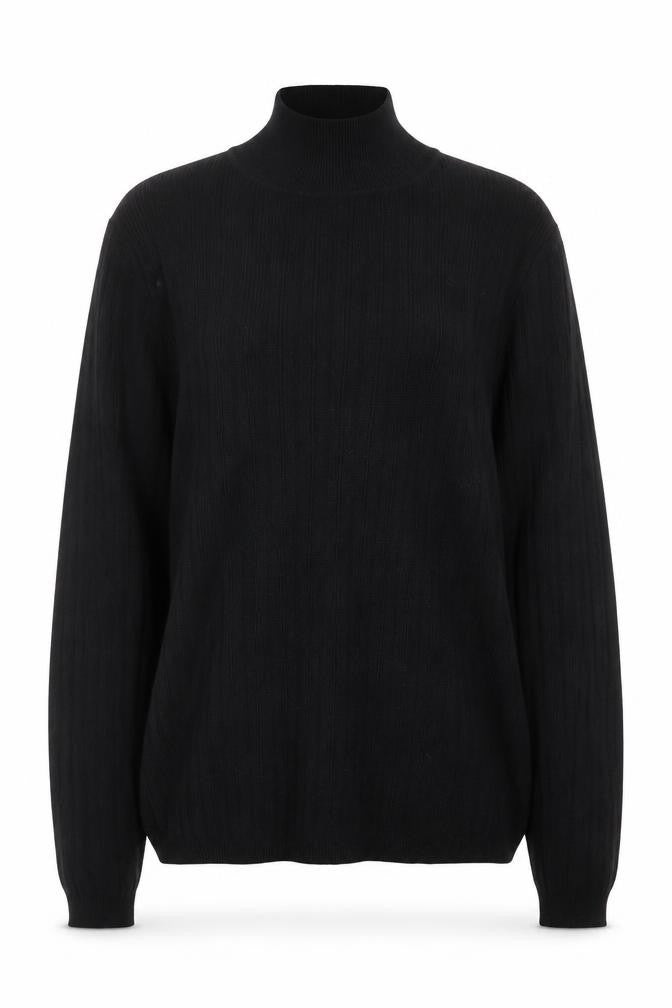 Nutmeg Womens Black Crew Neck  Viscose Pullover Jumper Size 10