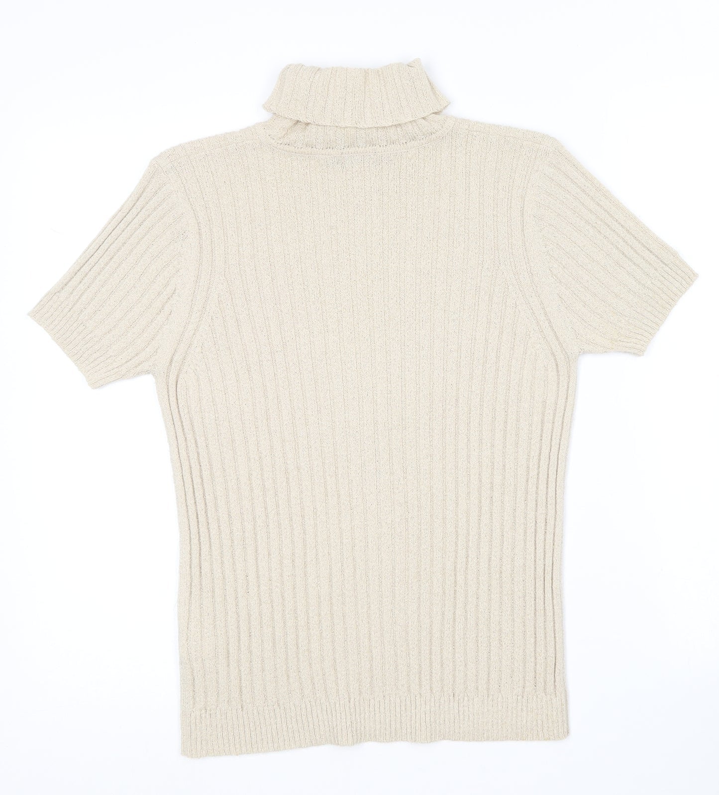Linea Womens Beige Roll Neck  Acrylic Pullover Jumper Size L