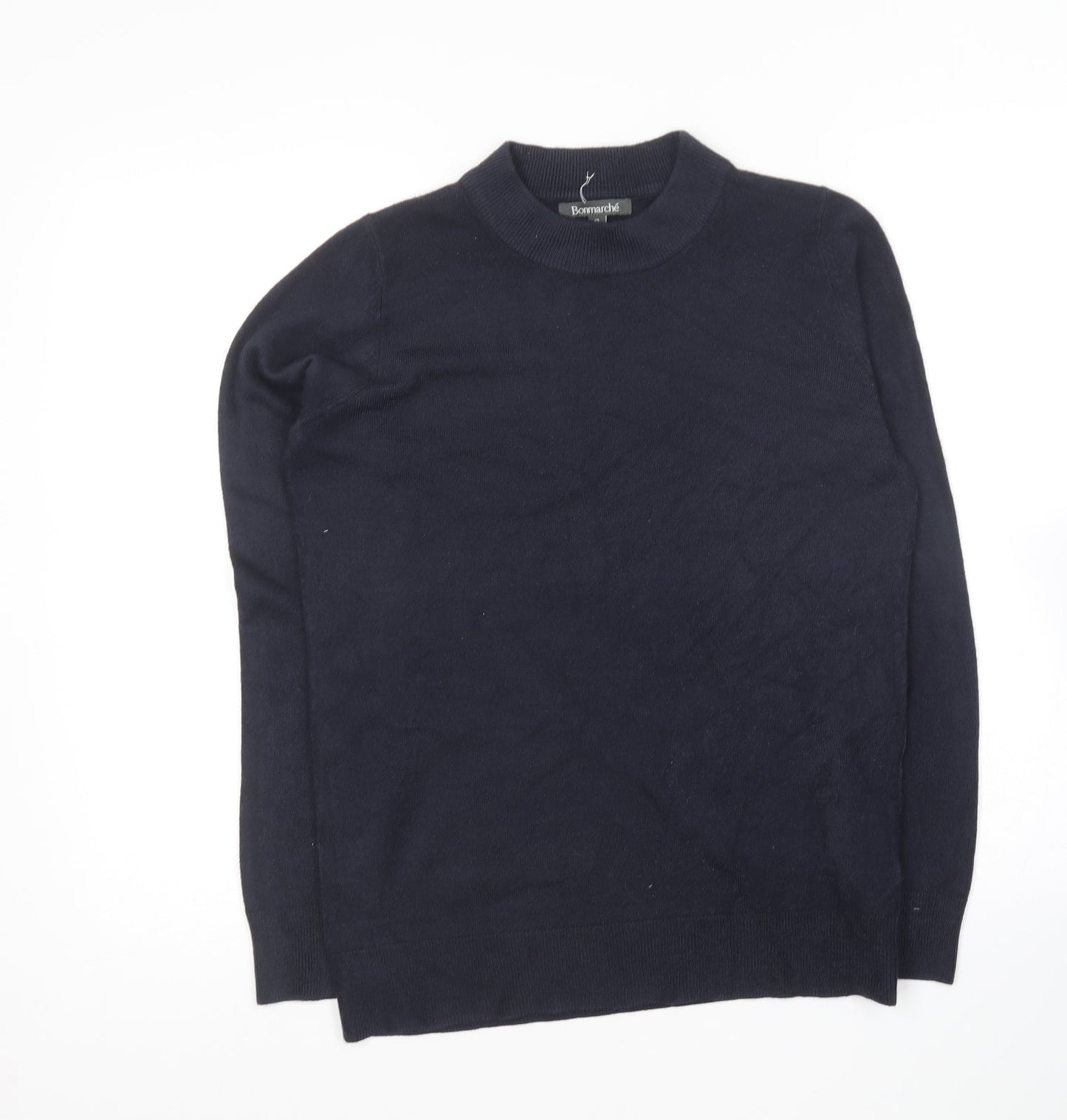 Bonmarché Womens Blue Crew Neck  Acrylic Pullover Jumper Size 12