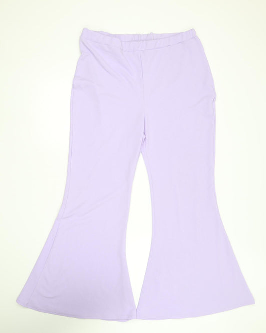 Boohoo Womens Purple  Polyester Trousers  Size 20 L28.5 in Regular