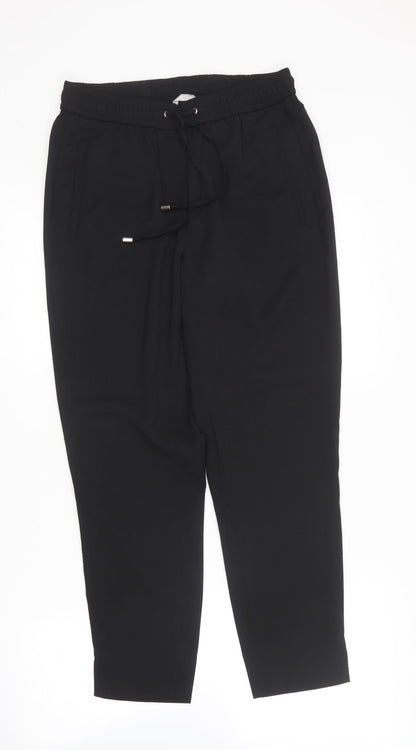H&M Womens Black  Polyester Trousers  Size 8 L26 in Regular