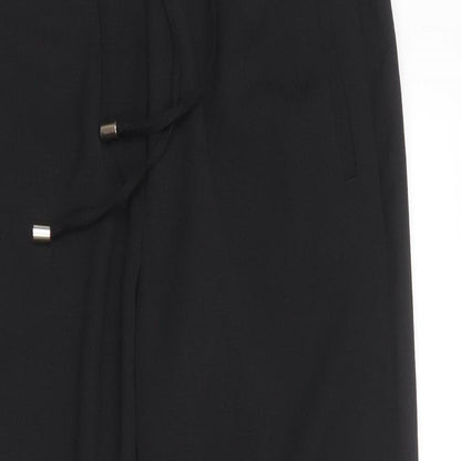 H&M Womens Black  Polyester Trousers  Size 8 L26 in Regular