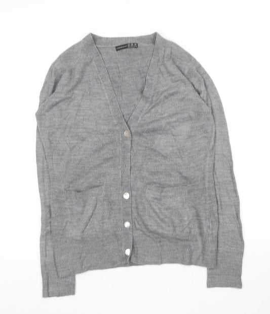 Atmosphere Womens Grey V-Neck  Acrylic Cardigan Jumper Size 10