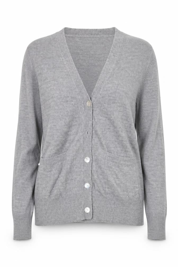 Atmosphere Womens Grey V-Neck  Acrylic Cardigan Jumper Size 10