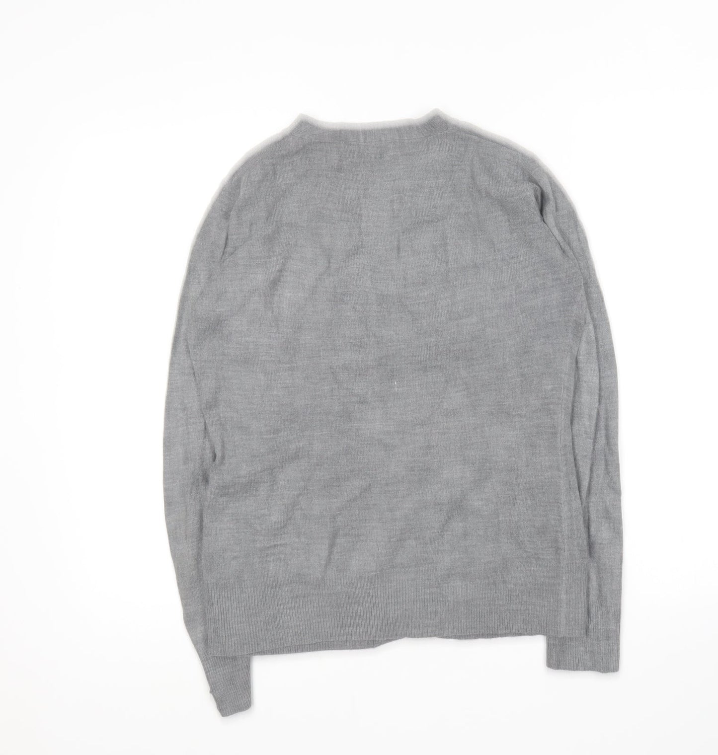 Atmosphere Womens Grey V-Neck  Acrylic Cardigan Jumper Size 10